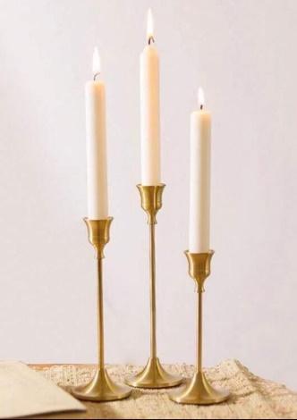 Gold Candle Sticks & Mercury Candle Holder Rentals