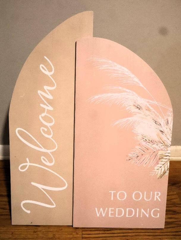 Pink Wedding Welcome Sign