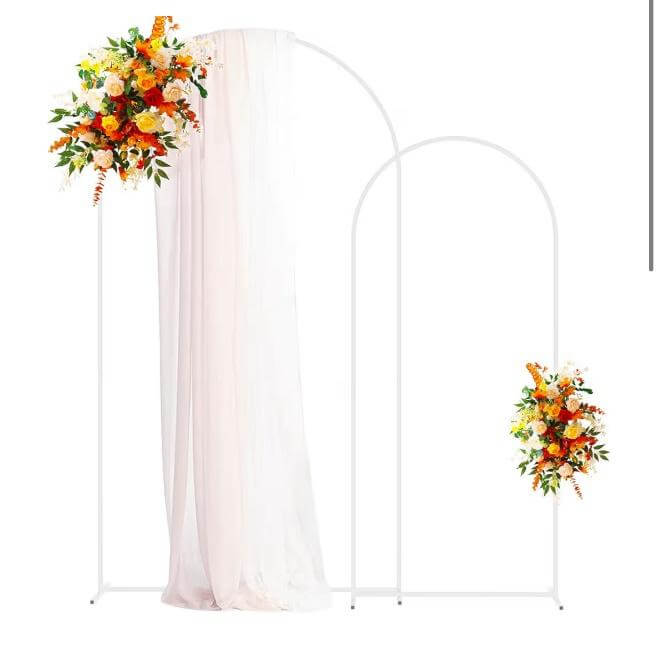 White Metal Arch Backdrop Rental